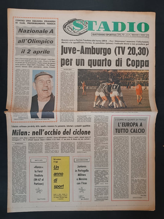 Quotidiano Sportivo STADIO numero 53 anno 1975 - Juve Ajax