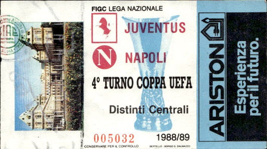 Biglietto stadio Juventus-Napoli 1988/89 Coppa Uefa n 005032