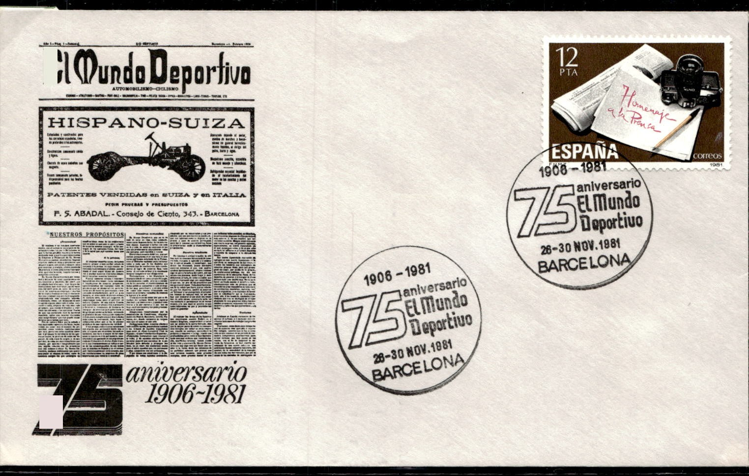 busta primo giorno El mundo deportivo Barcelona 1981