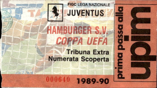 Biglietto stadio Juventus-Hamburger S.V 1989-90 Coppa Uefa