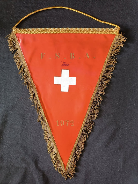 Gagliardetto Pennant Svizzera FSBV 1972 Basket Vintage