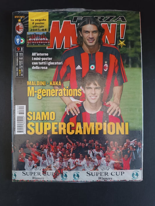 rivista FORZA MILAN - anno 2003 - n 9 Maldini Kaka (blisterato)