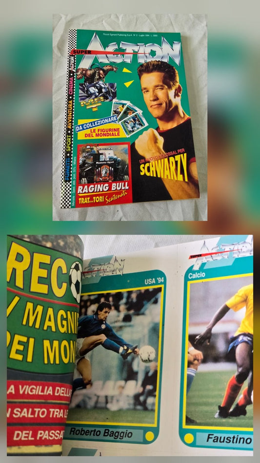 Super Action 1994 con figurine del mondiale Baggio Matthaus Romario da staccare