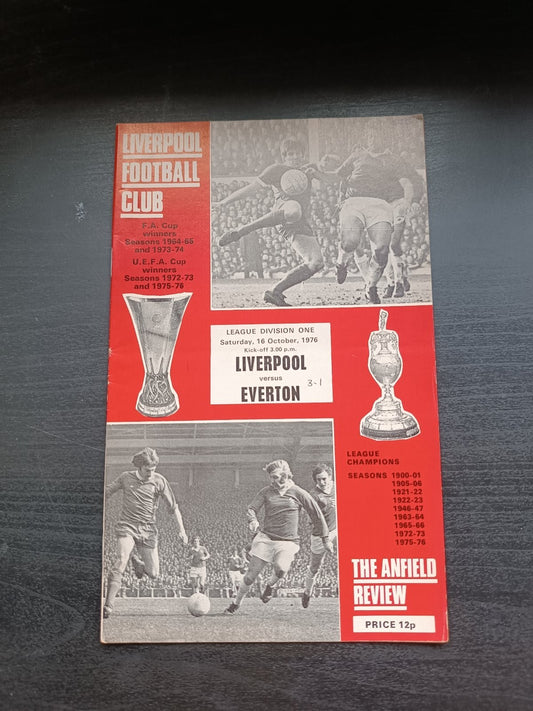 programma calcio  Liverpool V Everton 16th 1976