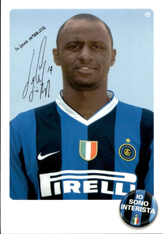 Cartolina calciatore Inter Patrick Vieira con autografo stampato