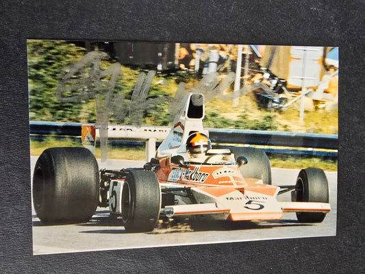 Autografo autograph originale su foto Emerson Fittipaldi automobilismo