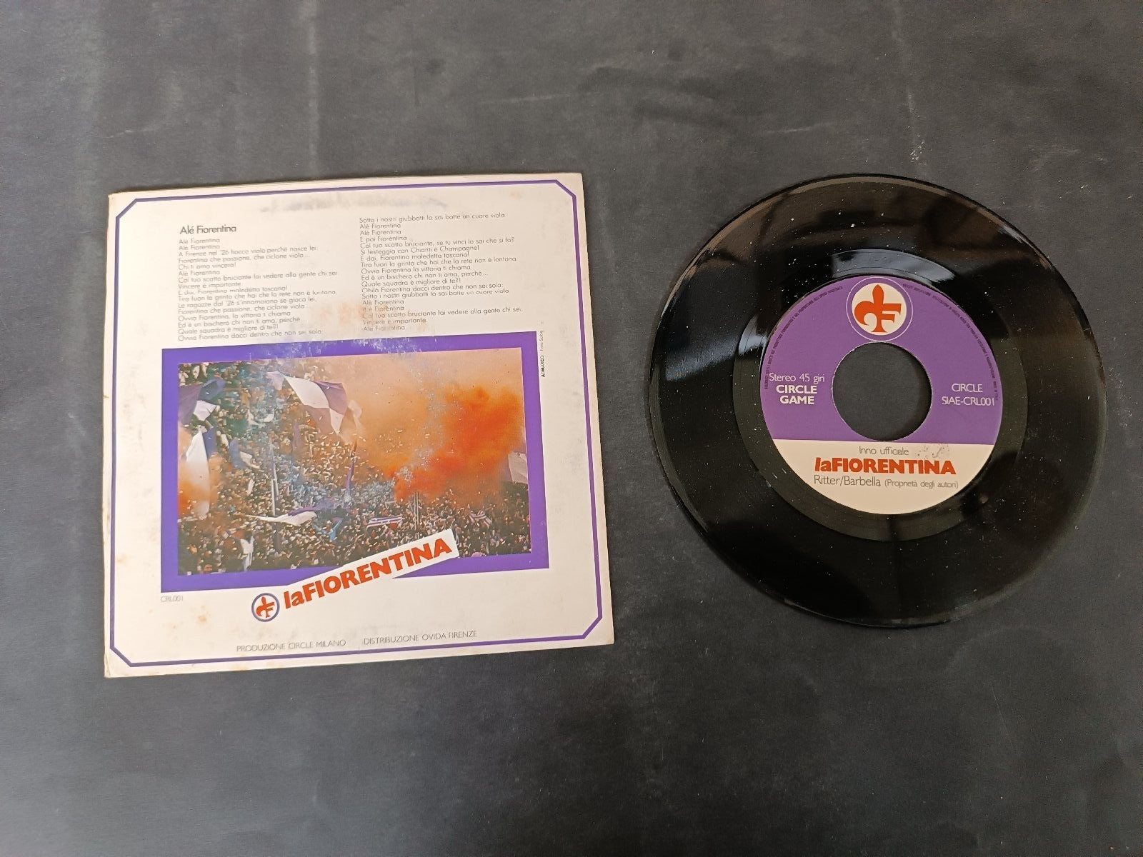 disco 45 giri  La Fiorentina inno ufficiale Ritter