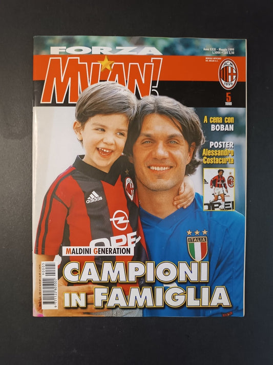rivista FORZA MILAN - anno 1999 n 5 - Maldini e figlio (con poster)