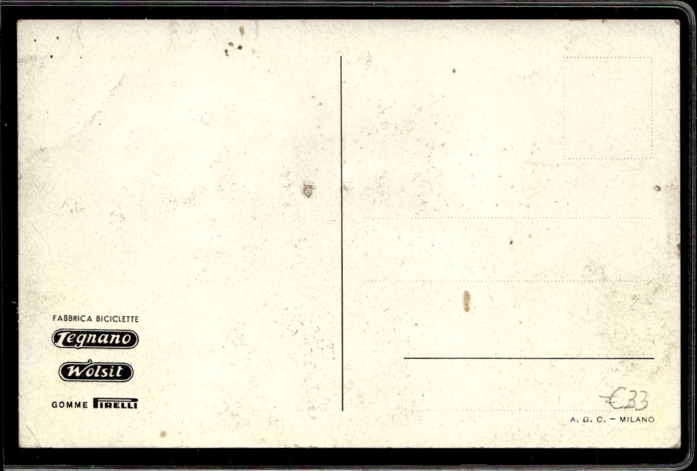 cartolina postcard ciclismo Legnano Giorgio Albani Campione D'Italia