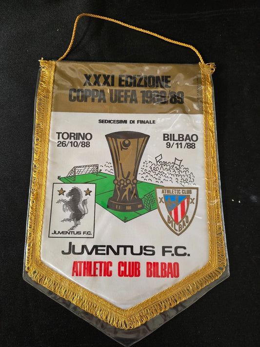 Gagliardetto Pennant fanion Juventus Athletic Club Bilbao coppa Uefa 1988/89