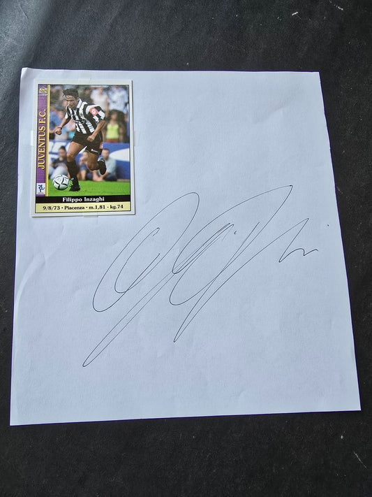 Autografo autograph originale su foglietto  Filippo Pippo Inzaghi
