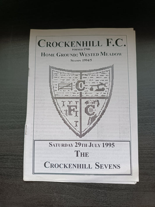 programma calcio Crockenhill FC Sevens 29th 1995