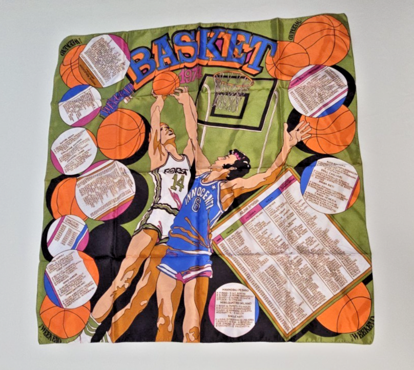 Bolaffi Weekend Foulard seta Campionato di Basket 1974 statistiche e formazioni