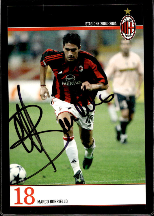 cartolina postcard Calcio Milan con Autografo 2003/04  - Boriello