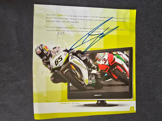 Autografo autograph originale su ritaglio Jonathan Andrew Rea motociclismo