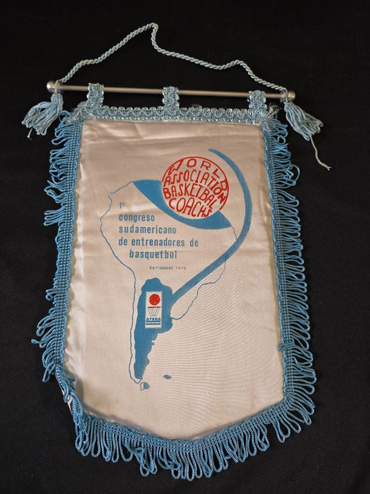Gagliardetto Pennant  WORLD ASSOCIATION BASKETBALL COACHES 1976 originale