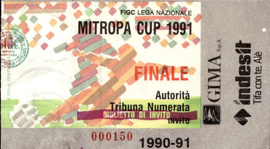 Biglietto stadio FIGC Lega Nazionale Mitropa Cup 1991 Finale n 000150