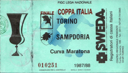 Biglietto stadio Torino-Sampdoria Finale Coppa Italia 1987-88