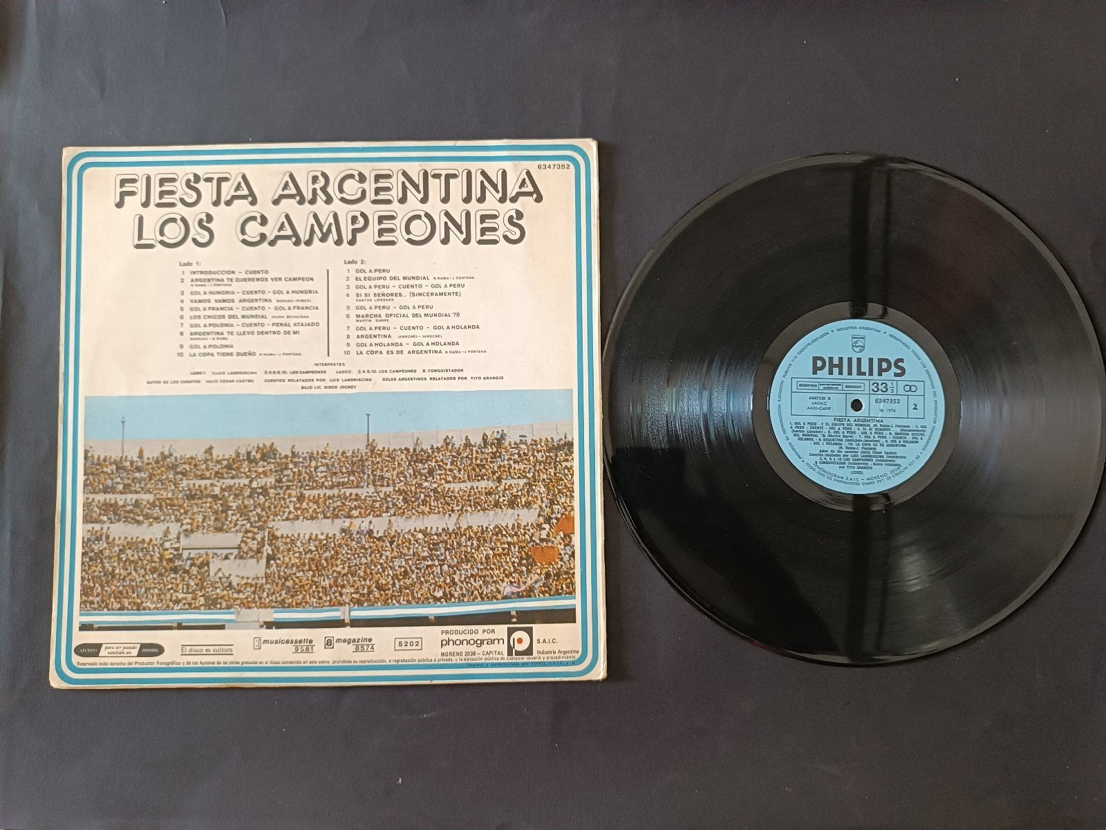 Disco Fiesta Argentina Los Campeones Marcha Oficial Mundial 1978 Philips