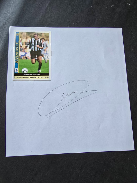 Autografo autograph originale su foglietto  Zinedine Zidane