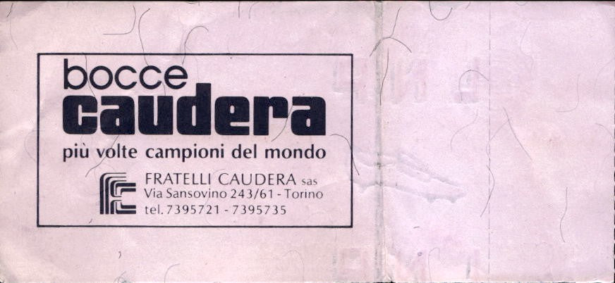 Biglietto stadio Torino-Phanathinaikos 18/09/1985 Coppa Uefa
