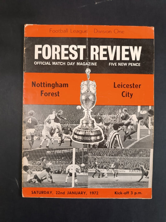 programma FOREST REVIEW numero 4 anno 1972 Nottingham Forest/Leicester City