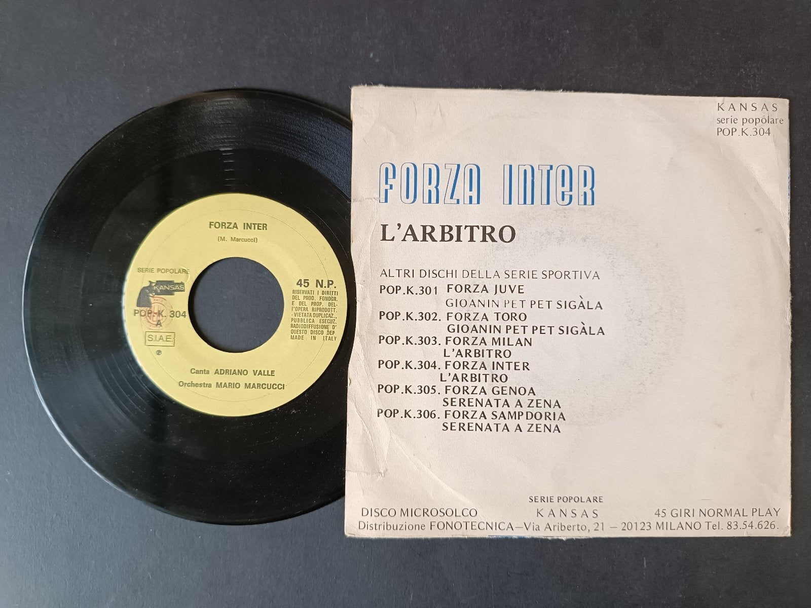 Vinile 45 giri FORZA INTER Luciano/Barimar