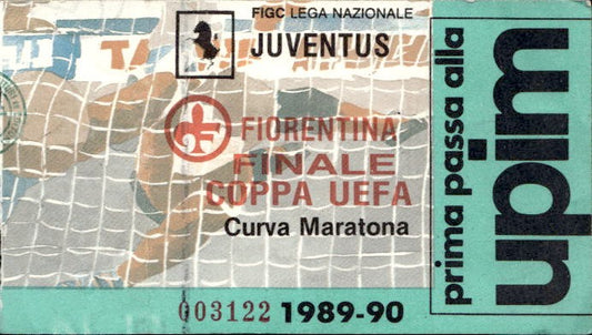 Biglietto stadio Juventus-Fiorentina Finale Coppa Uefa 1989-90