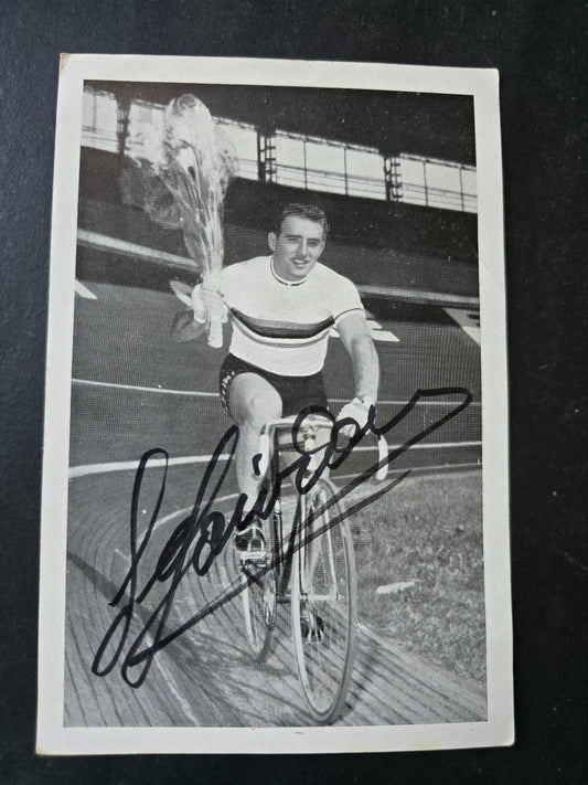 Autografo autograph originale su  Cartolina Sante Gaiardoni Ciclismo