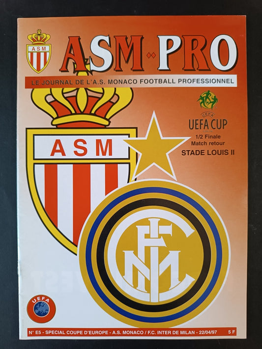 Programma ufficiale Uefa Cup Monaco Inter 1997