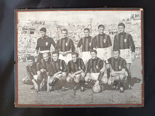 fotografia con vetro AUTOGRAFATA MILAN anni 50 -