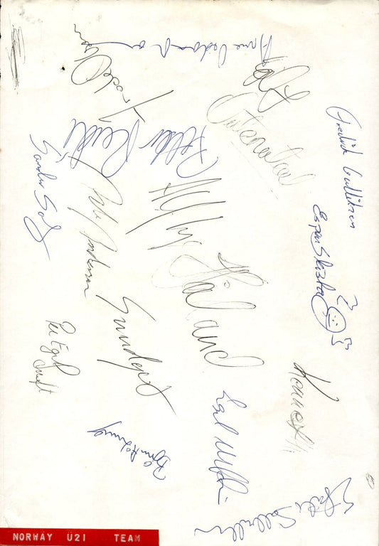 foglio con autografi orginali Norvegia