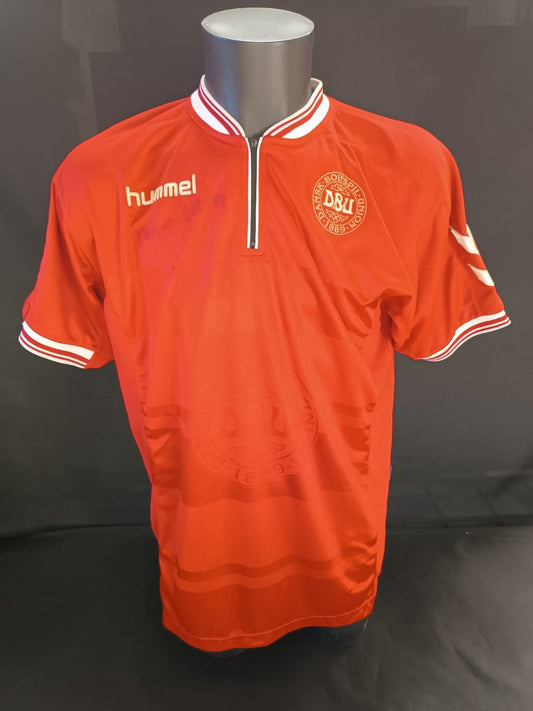 Maglia Football Nazionale danese Thomas Helveg autograph front and back original