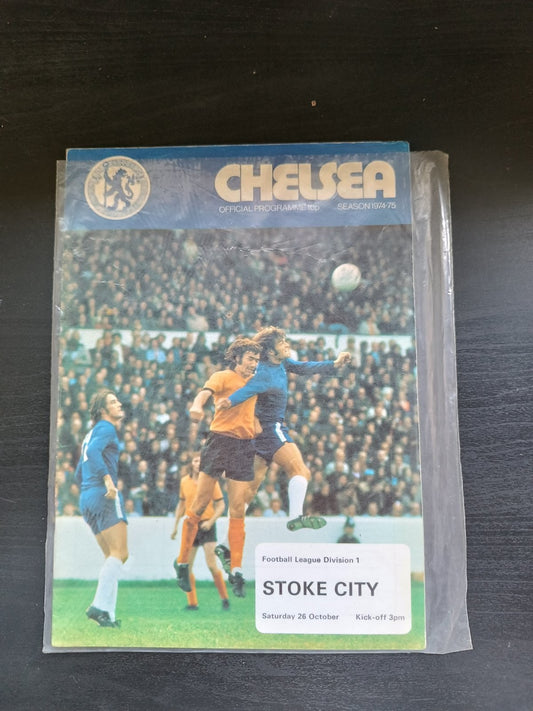 programma calcio Chelsea V Stoke City  26th 1974