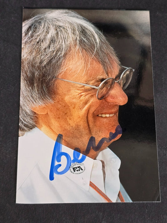 Autografo autograph originale su foto Bernie Ecclestone automobilismo
