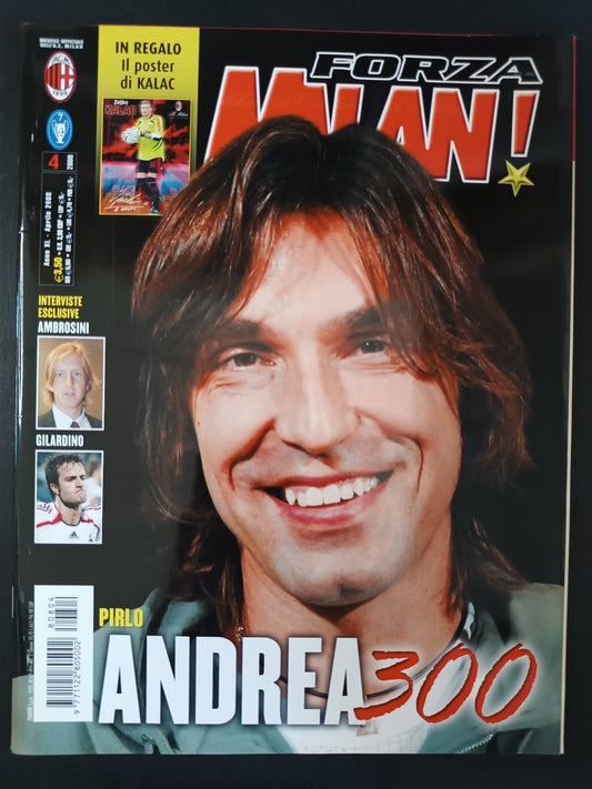 rivista FORZA MILAN - anno 2008 n 4 - Pirlo (con poster)