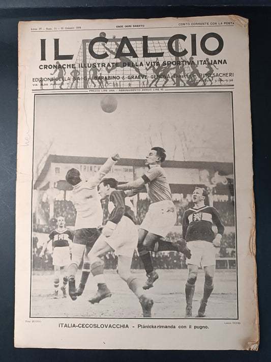 rivista IL CALCIO numero 21 - anno 1926 - Planicka Italia-Cecoslovacchia