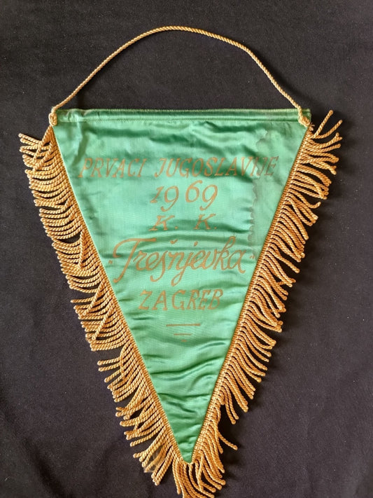 Gagliardetto Pennant ZKK Jesynek Zagreb Jugoslavia Basket 1969