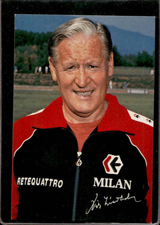 cartolina postcard Calcio Milan Nils Liedholm Allenatore (1)