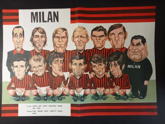 poster MILAN caricature ed Sport Record n 9784 - 1971