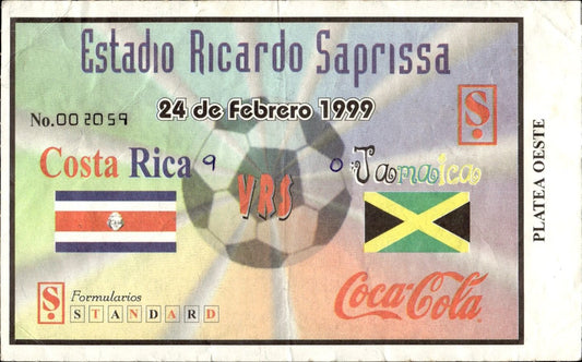 biglietto stadio COSTA RICA VS JAMAICA 24/02/1999