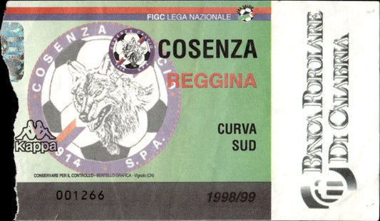 biglietto stadio COSENZA REGGINA 1998/99