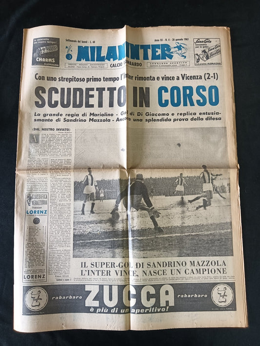 quotidiano MILANINTER numero 4 - 1963 - Inter Mazzola