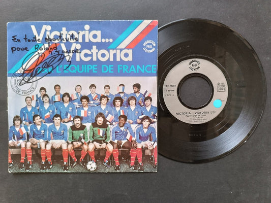Vinile 45 giri VICTORIA...VICTORIA EQUIPE DE FRANCE autografo