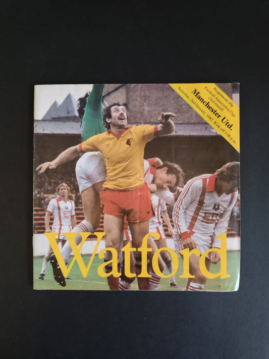 programma calcio Waltford vs Manchester United 1982