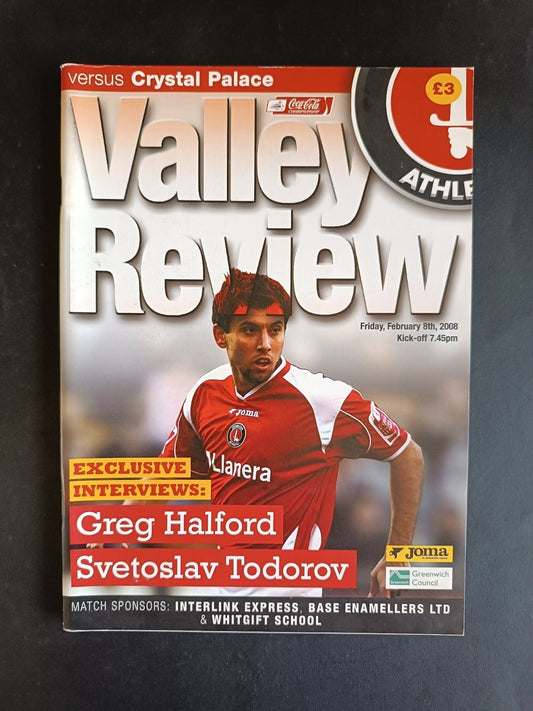 programma calcio Charlton Athletic vs Crystal Palace 2008