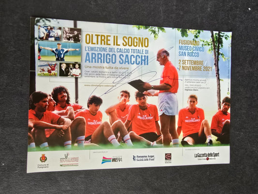 Autografo autograph originale  cartolina Arrigo Sacchi fusignano 2021