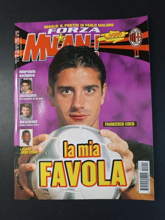 rivista FORZA MILAN - anno 2000 Novembre - Coco (con poster)