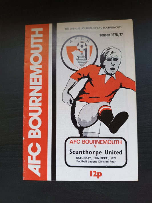 programma calcio AFC Bournemouth V Scunthorpe United 11th 1976