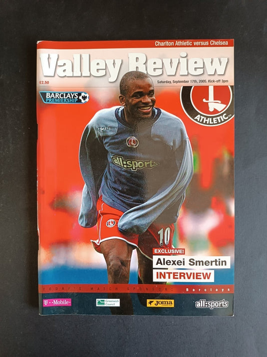 programma calcio Charlton Athletic vs Chelsea 2005